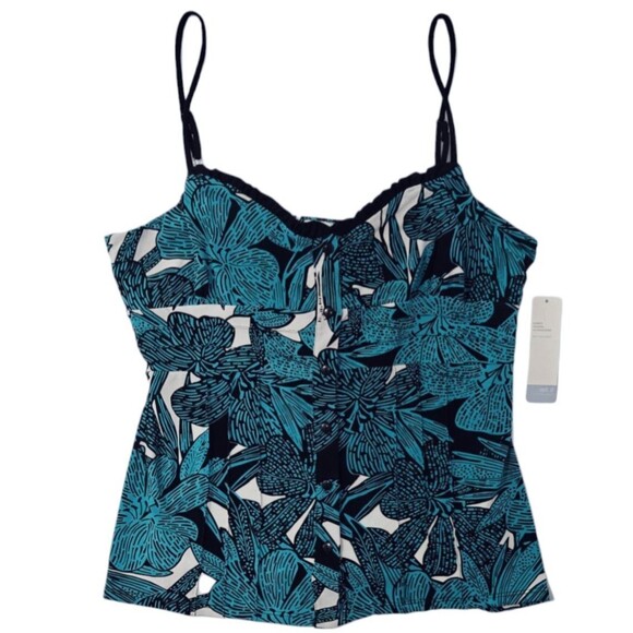 NWT Cami Y2K XL XLarge Babydoll Tank Top Strappy 2000s Apt. 9 New Green Black - Picture 1 of 7